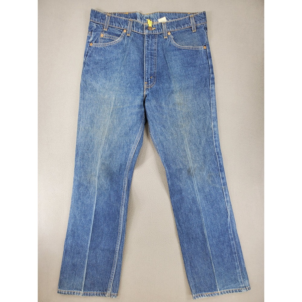 Levis 517 Bootcut Men 36x29 Blue Vintage 90s Orange Tab Made in USA Jeans